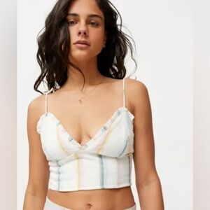 NWT Billabong x The Salty Blonde Northern Lights Crop Top XS White Pink